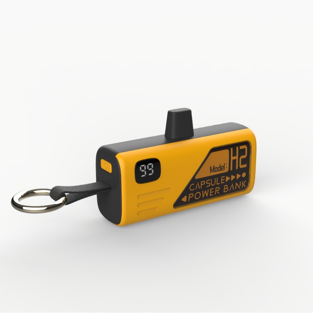 Private Model Comes With A Built-In Cable, Folding Charging Port, Capsule Power Bank, 5000Mah Portable Emergency Tail Plug Power Bank Specification drawing