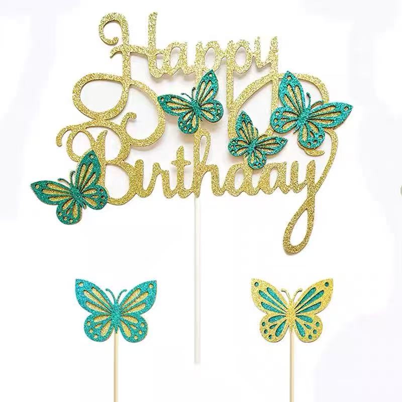 闪闪插件生日快乐蝴蝶派对甜品台装饰butterfly蛋糕插牌闪闪插件生日快乐蝴蝶派对甜品台装饰butterfly蛋糕插牌详情9