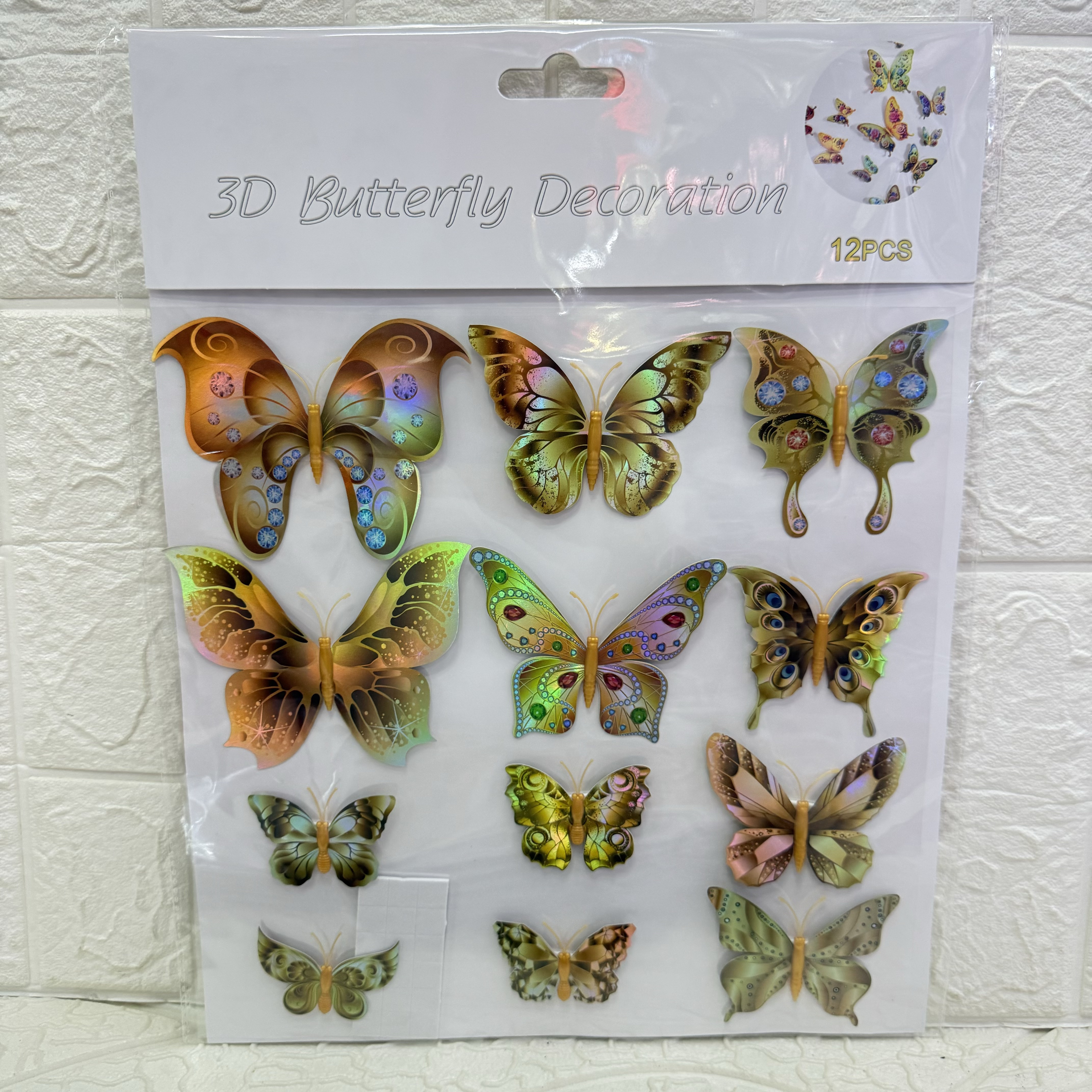 12 three-dimensional butterfly stickers, 3D handcrafted wall stickers for living room and bedroom walls for home decoration Specification image