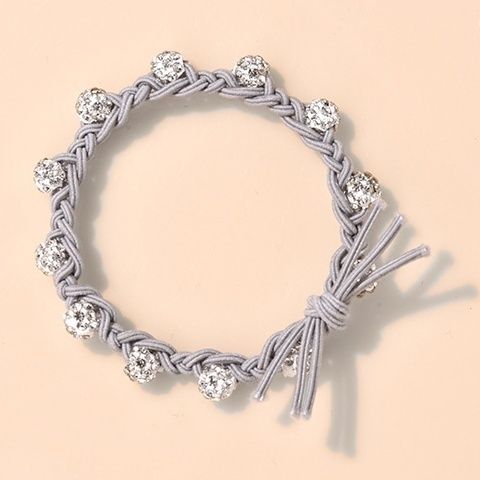 New braided rhinestone hair tie, a simple and elegant summer hair tie, a popular Korean version hair band, a hair tie rubber band headwear for women detail image 6