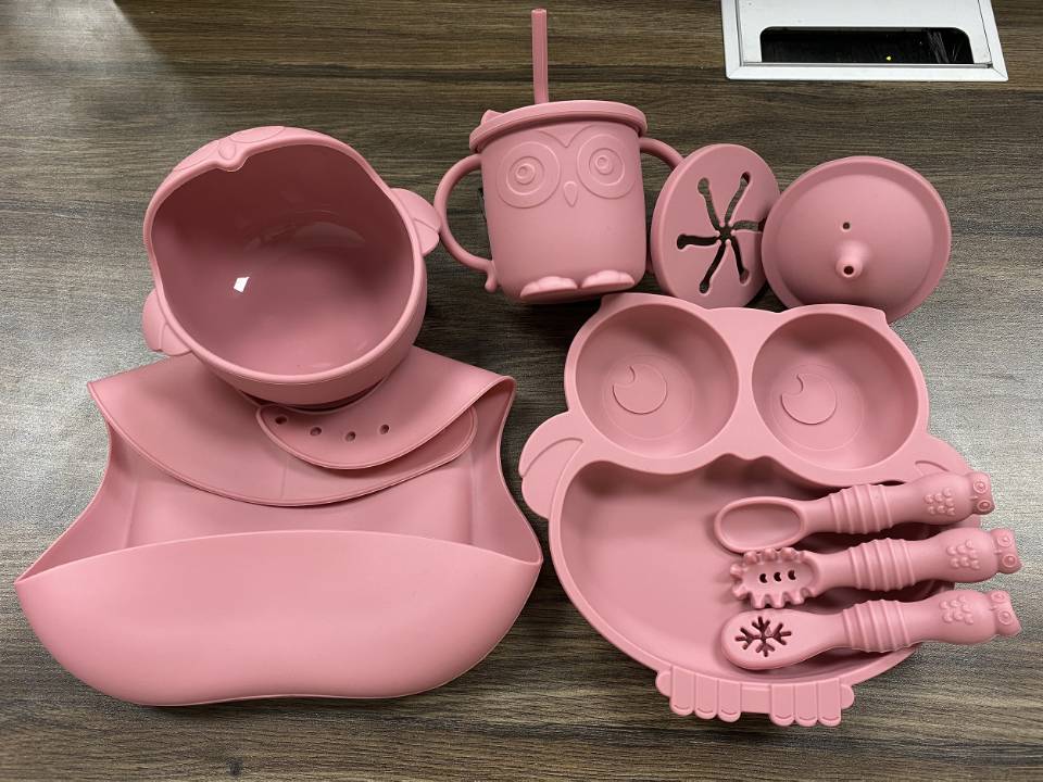 亚马逊跨境儿童母婴硅胶餐盘婴儿食品级餐具组合辅食套装餐具详情8
