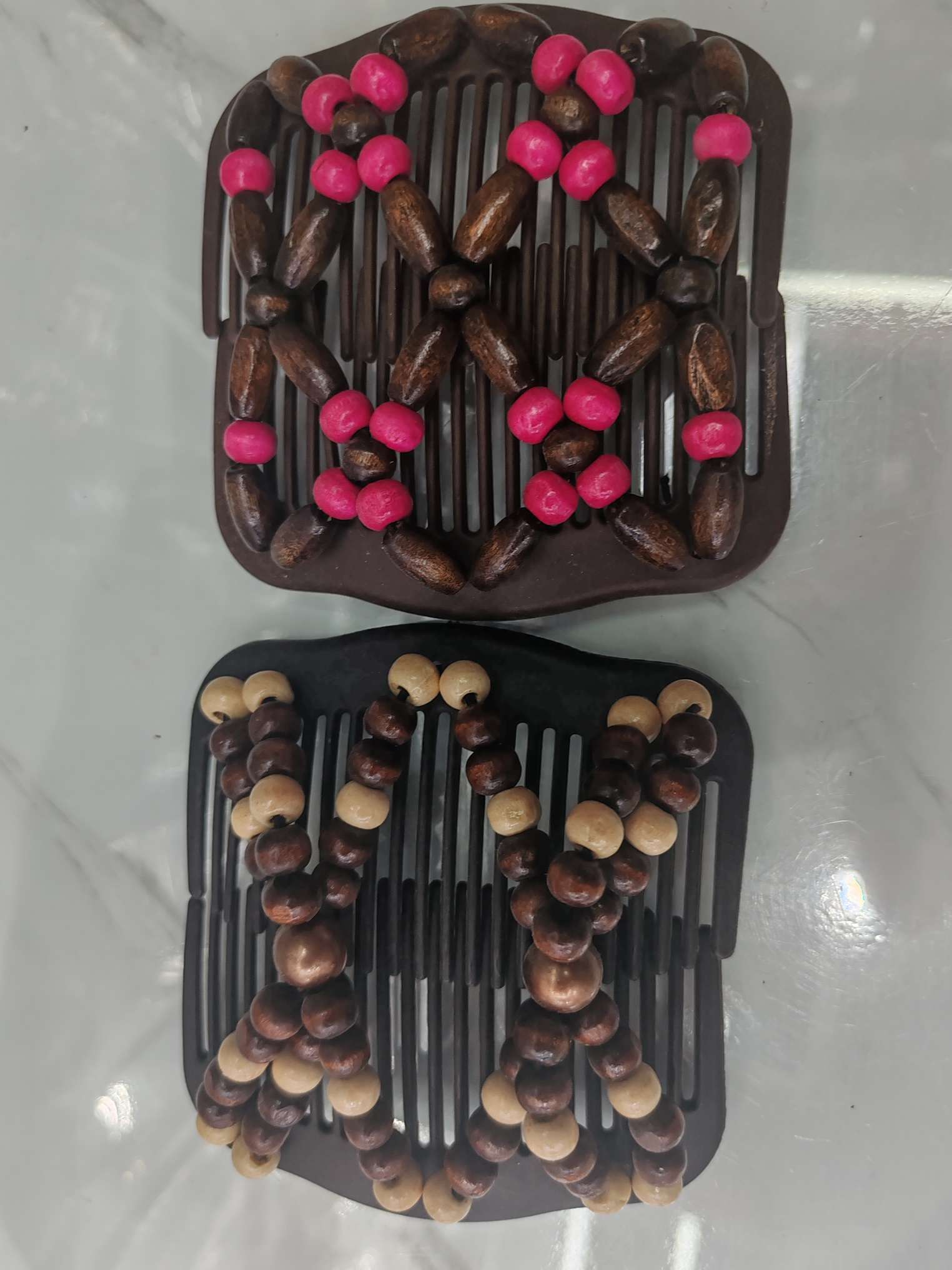 Yy-25-7 Trendy and fashionable handmade wooden bead versatile hair comb, 600 yuan each detail image 4