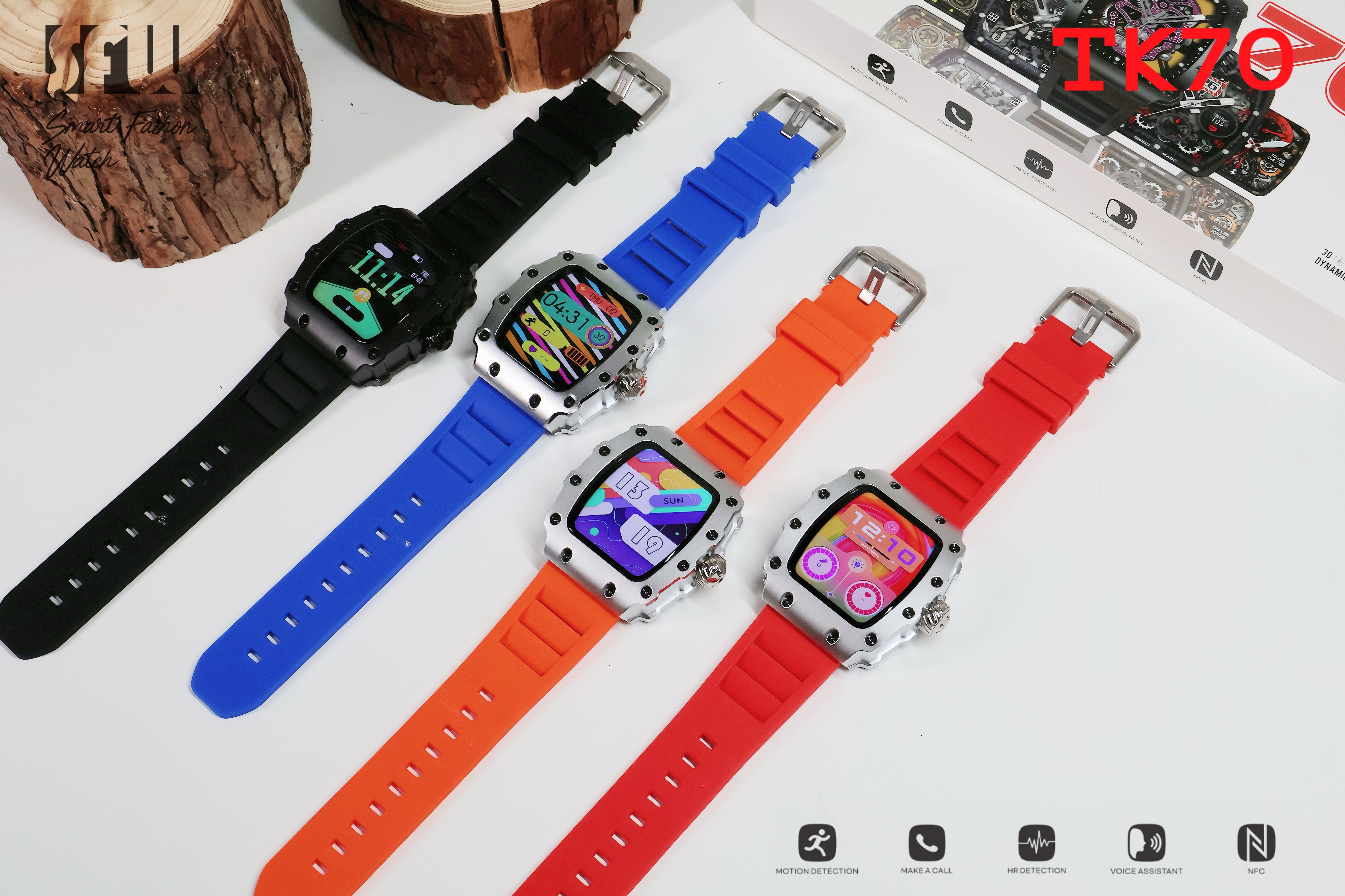 The new TK-70 watch is a casual, fashionable and trendy fully automatic skeleton luminous waterproof wine barrel-shaped men's wristwatch Application Scenario