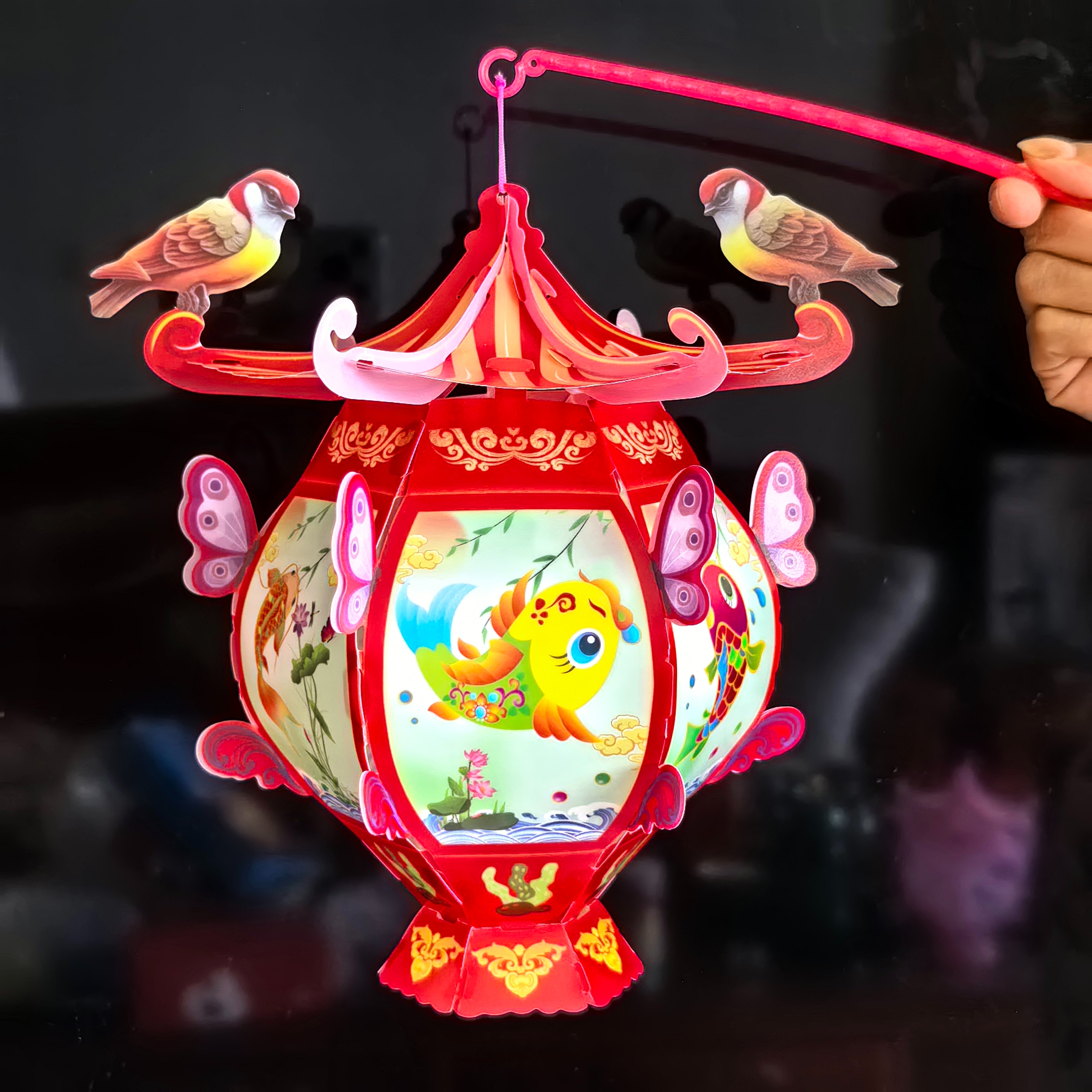 手工房型灯笼发光DIY手工制作益智玩具节日氛围装饰灯笼元宵中秋节灯笼金翅膀玩具益智玩具详情2