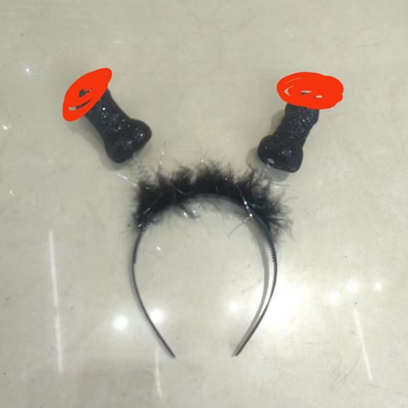 发箍/珍珠头箍/头饰/头箍/发箍兔耳朵白底实物图