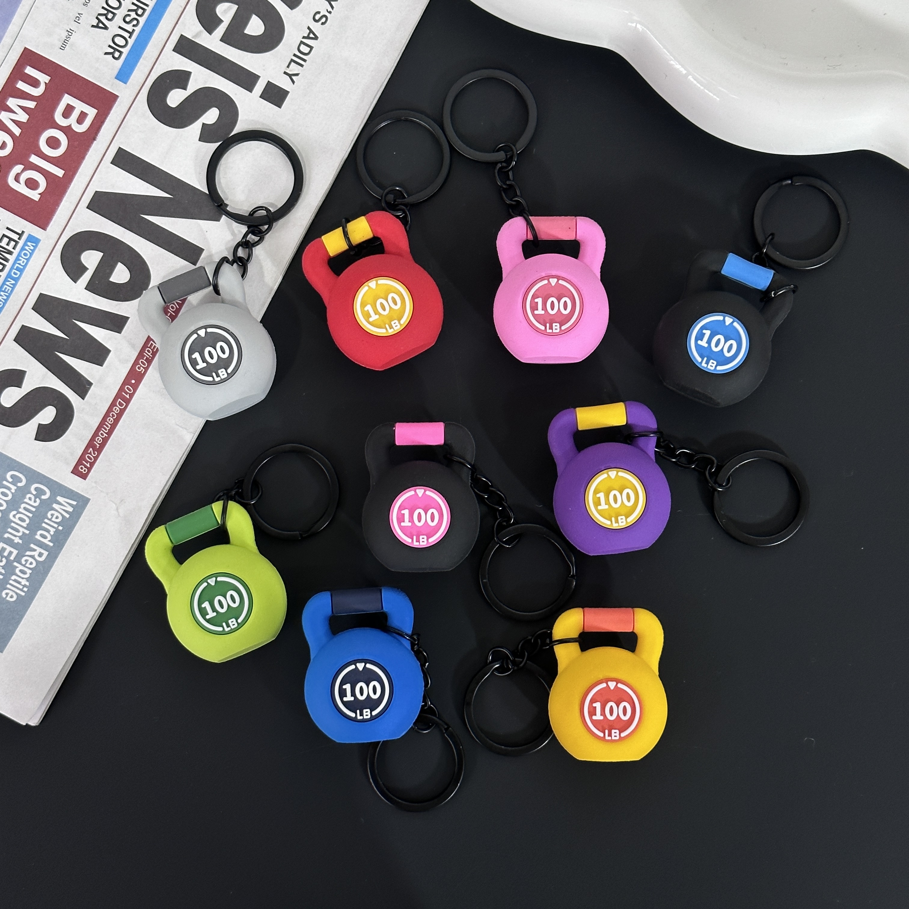 新款健身迷你多巴胺壶铃pvc钥匙扣挂件miu风包包挂饰品女送礼品男配件跨境运动风生日礼物健身房活动礼物活动礼品I健身周边详情图1