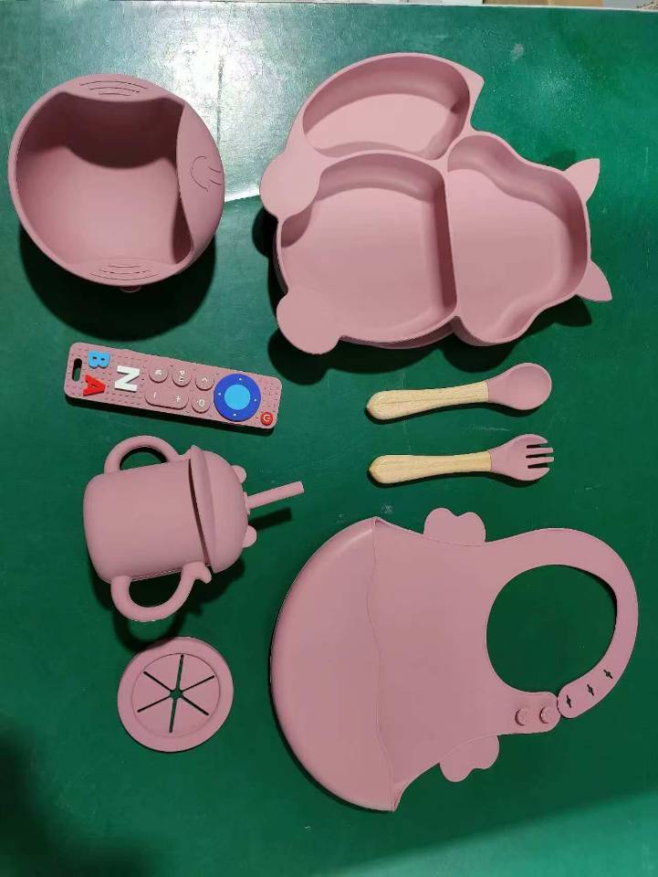 亚马逊跨境儿童母婴硅胶餐盘婴儿食品级餐具组合辅食套装餐具详情7