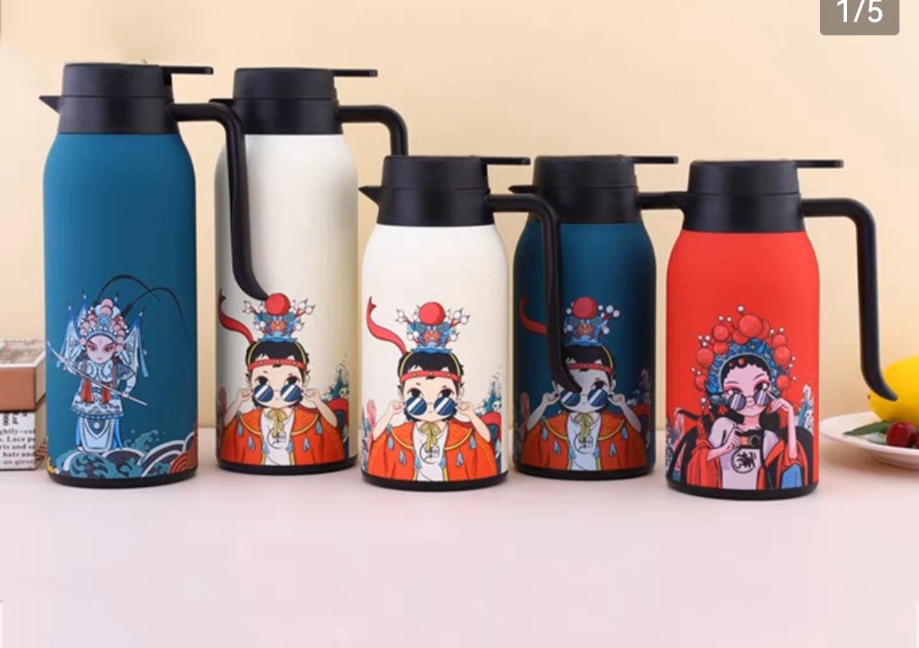 不锈钢保温壶脸谱国潮保温壶