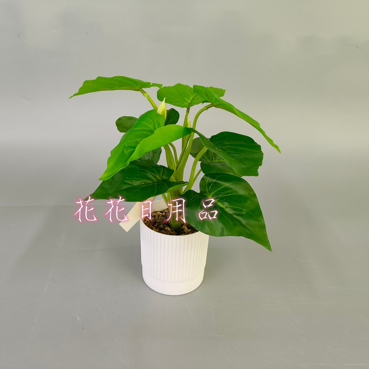 Simulated flower, artificial flower bonsai, plastic pot, green plant leaf decorative ornaments full figure