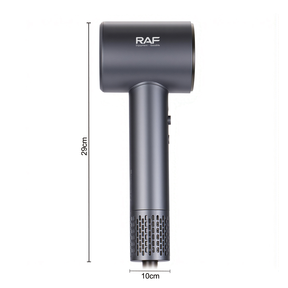 RAF European standard cross-border high-speed hair dryer, household multi-speed temperature adjustment, ABS material, 11000 RPM negative ion Specification image