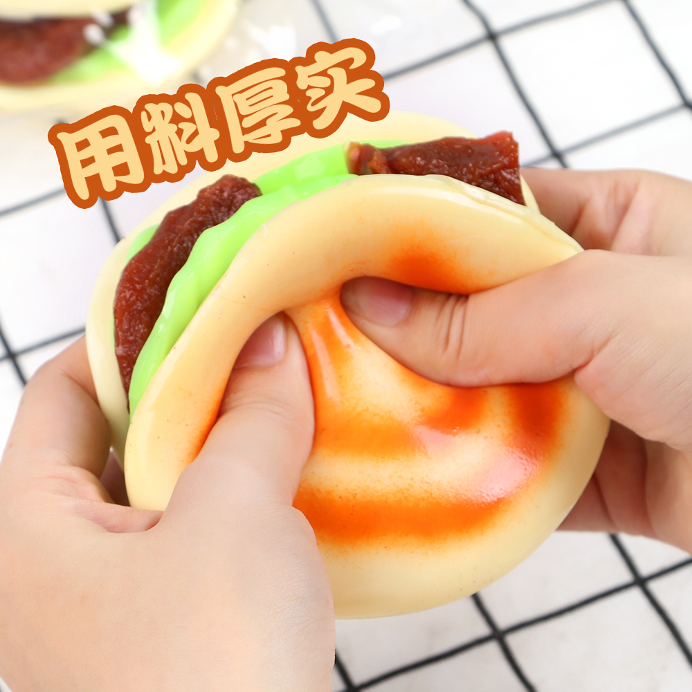新款仿真肉夹馍儿童仿真食玩捏捏乐软料TPR 材料仿真食玩详情3