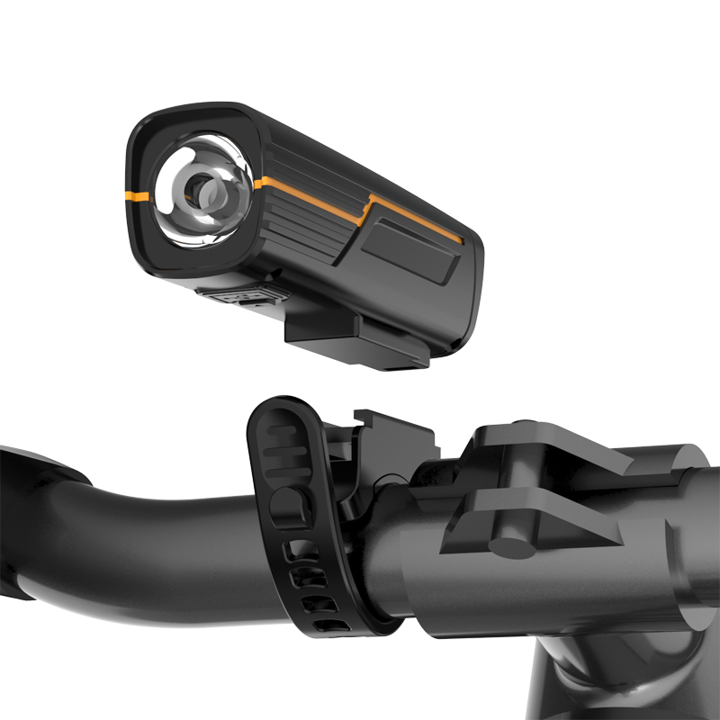 B9-1 bicycle headlight USB charging digital display plastic bicycle headlight Riding light Bicycle headlight strong light night riding flashlight details Picture