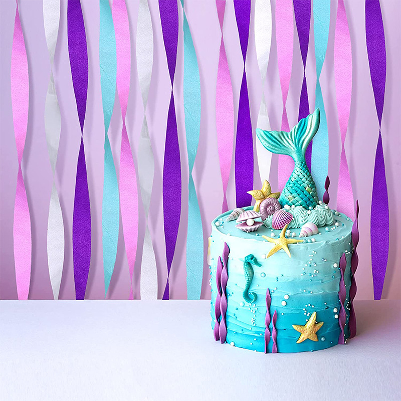 Festival ribbons, crepe paper rolls, decorative latte art ribbons, ribbon paper rolls, Halloween party window, background wall fabric, pumpkin ribbon, cheerleading team, red, white and blue latte art team, performance ball rain silk curtain Specification image