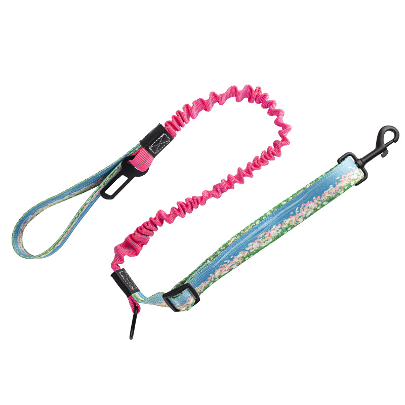 Amazon's best-selling car safety dog leash, car pet leash, explosion-proof impact tape, reflective printed rope Item Picture
