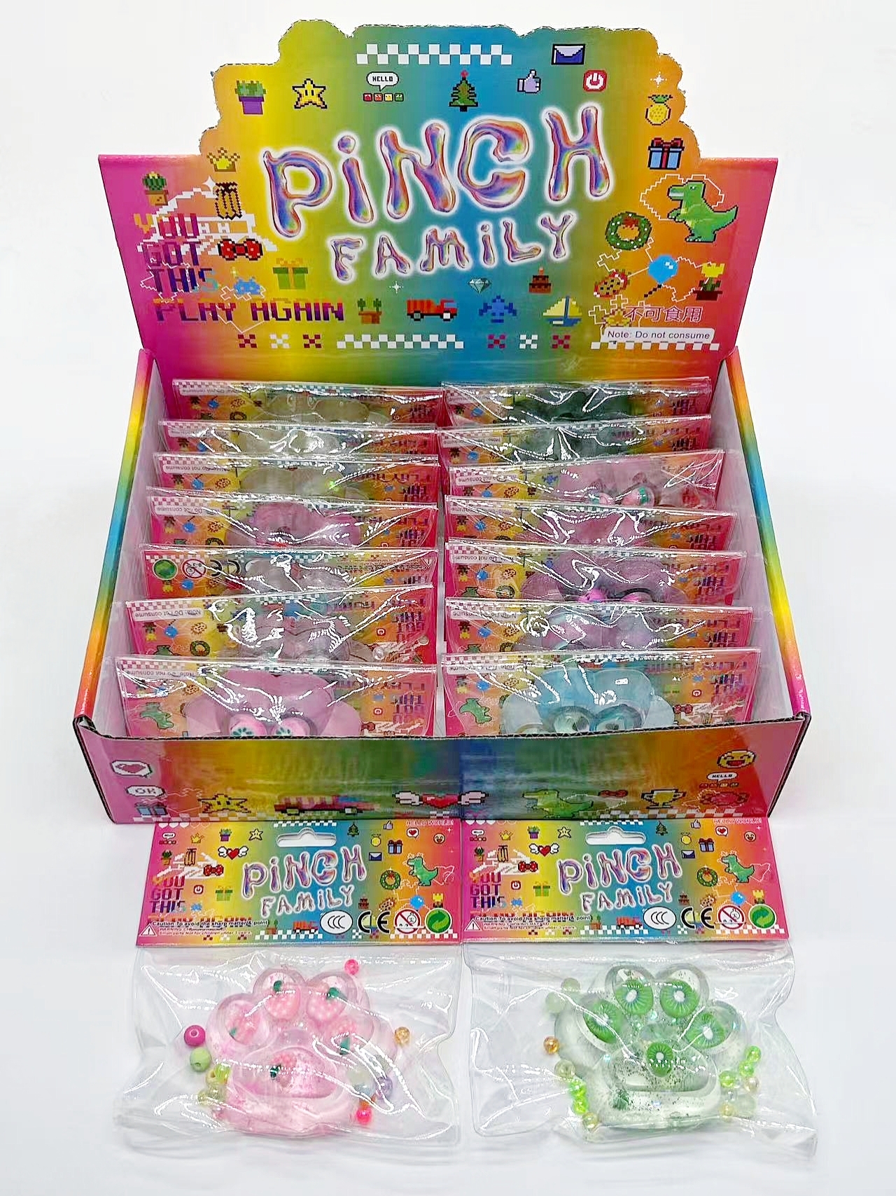 Fruit Series Cat Paw Kneading Fun Transparent glitter Kitten Paw with clip head sticky bag high appearance level Fruit Series Kneading Fun Children's toys Stress relief toys Slime Kneading Fun Children's cute toys Kneading Item Picture