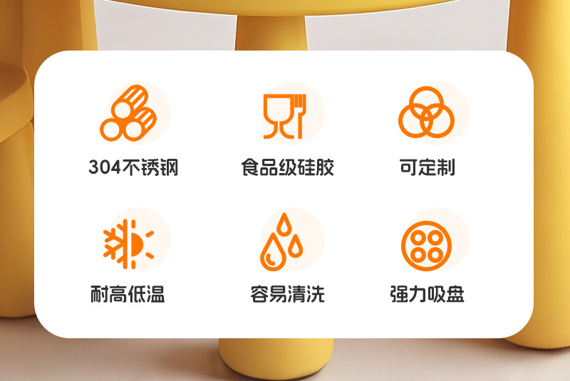 亚马逊跨境儿童母婴硅胶餐盘可吸婴儿食品级餐具组合辅食套装餐具详情6