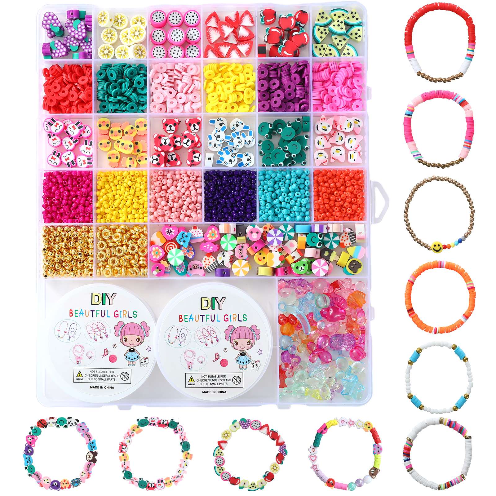益智科教玩具儿童串珠绕珠拼豆手链DIY珠子串珠盒夏季可爱创意串珠串珠儿童串珠串珠盒儿童夏季可爱手链diy珠子