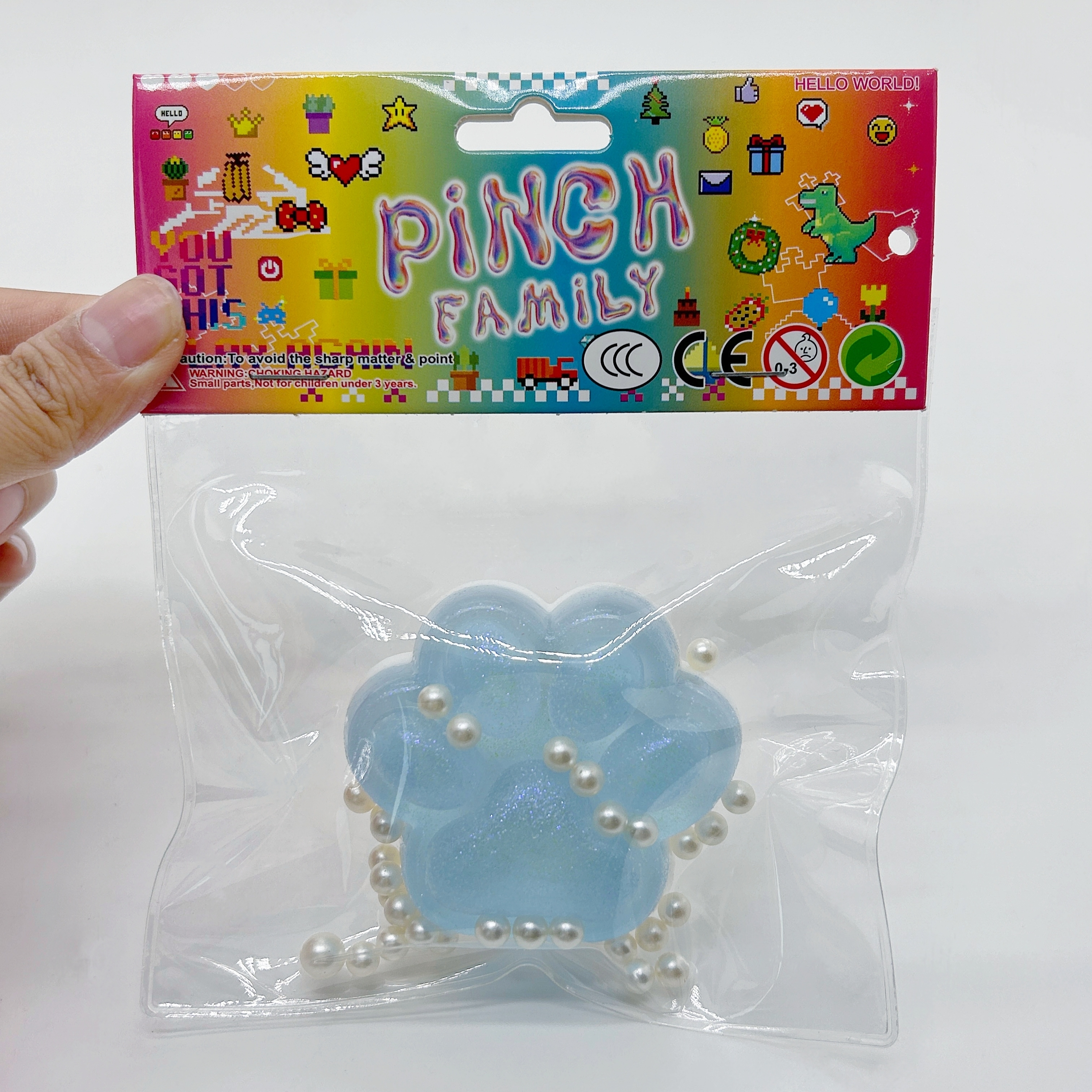 The new sea salt series of sea salt cat paw and pearl pinching fun toys are a cute and refreshing way to relieve stress and release emotions Item Picture