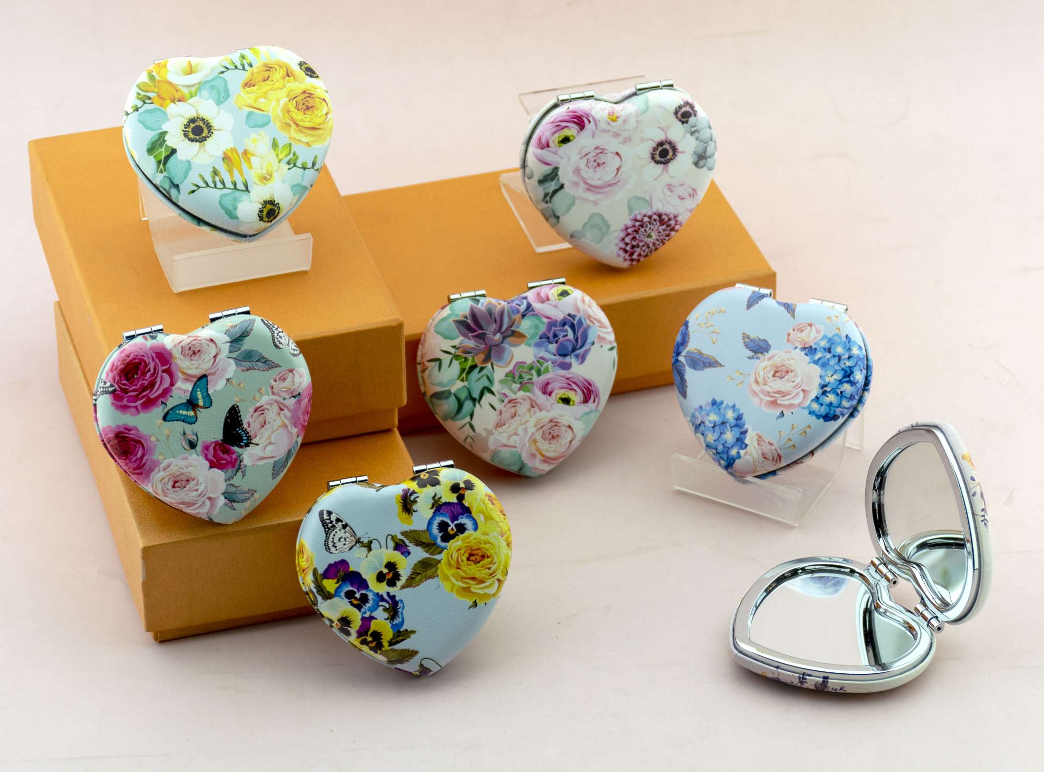 流沙设计小镜子 随身携带化妆镜 面包镜形状 精致便携镜子 手持折叠镜镜子  化妆镜详情图6