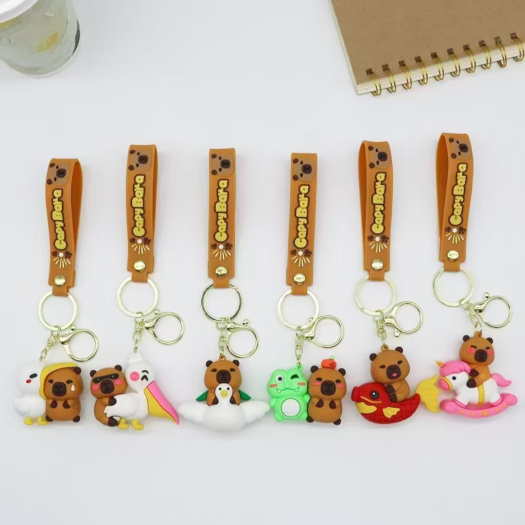 pvc卡皮巴拉钥匙扣挂件