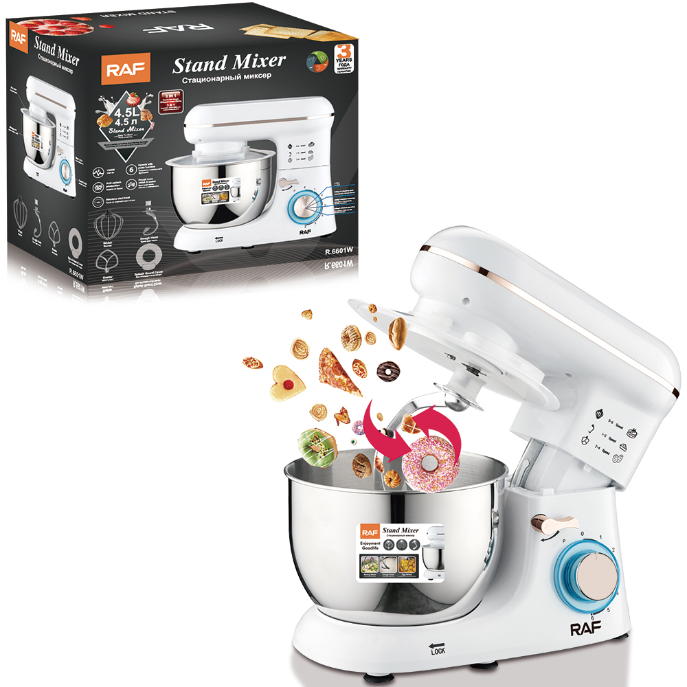 RAF European standard cross-border 4.5L fully automatic home chef and dough mixer 3-in-1, beating egg liquid, mincing meat, kneading dough, cream Specification image