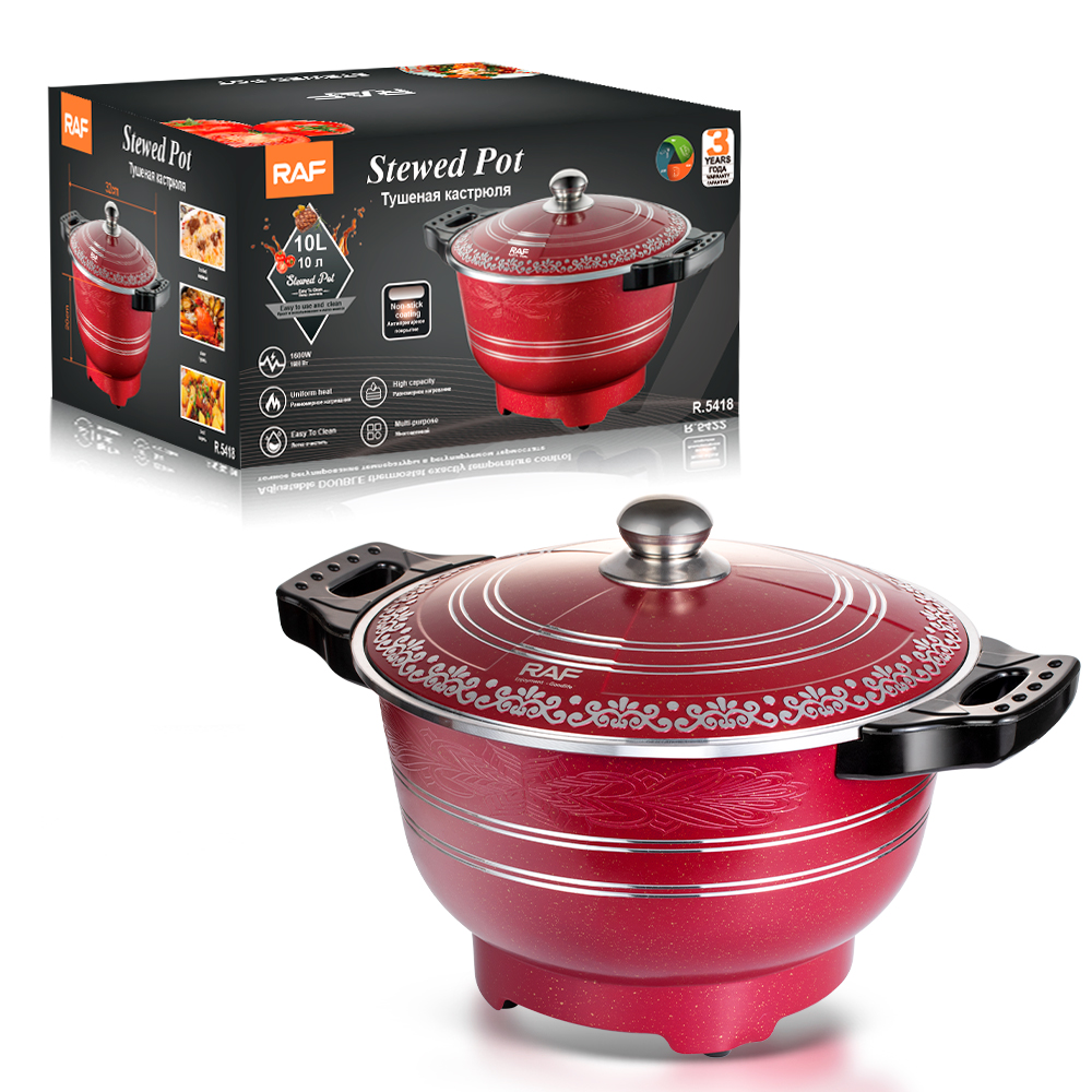 RAF European standard aluminum die-cast rice cooker, 10L multi-functional electric pot, household non-stick pot, plug-in electric cooking pot, soup pot pic 4