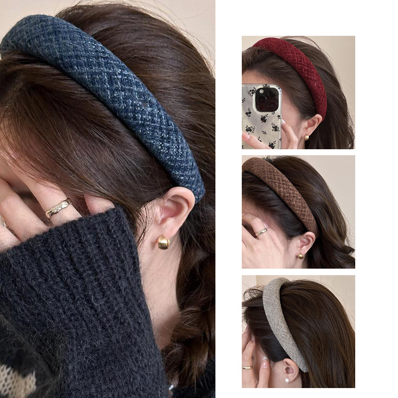 韩系复古宽版发箍女2024新款高级感外出压发头箍洋气百搭发卡发饰