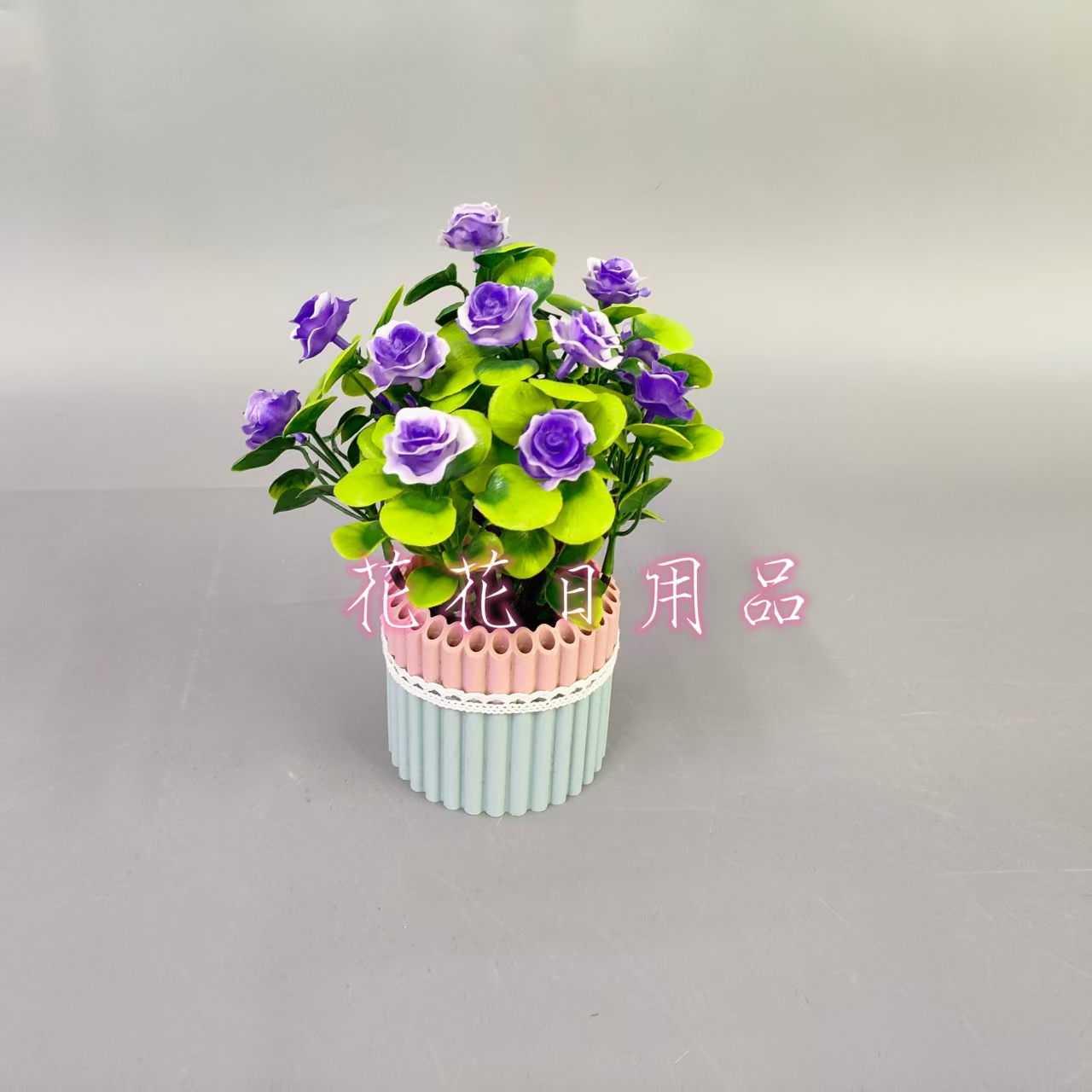 Artificial flower, fake flower bonsai, bamboo-joint pot, hibiscus flower, decorative item Specification drawing