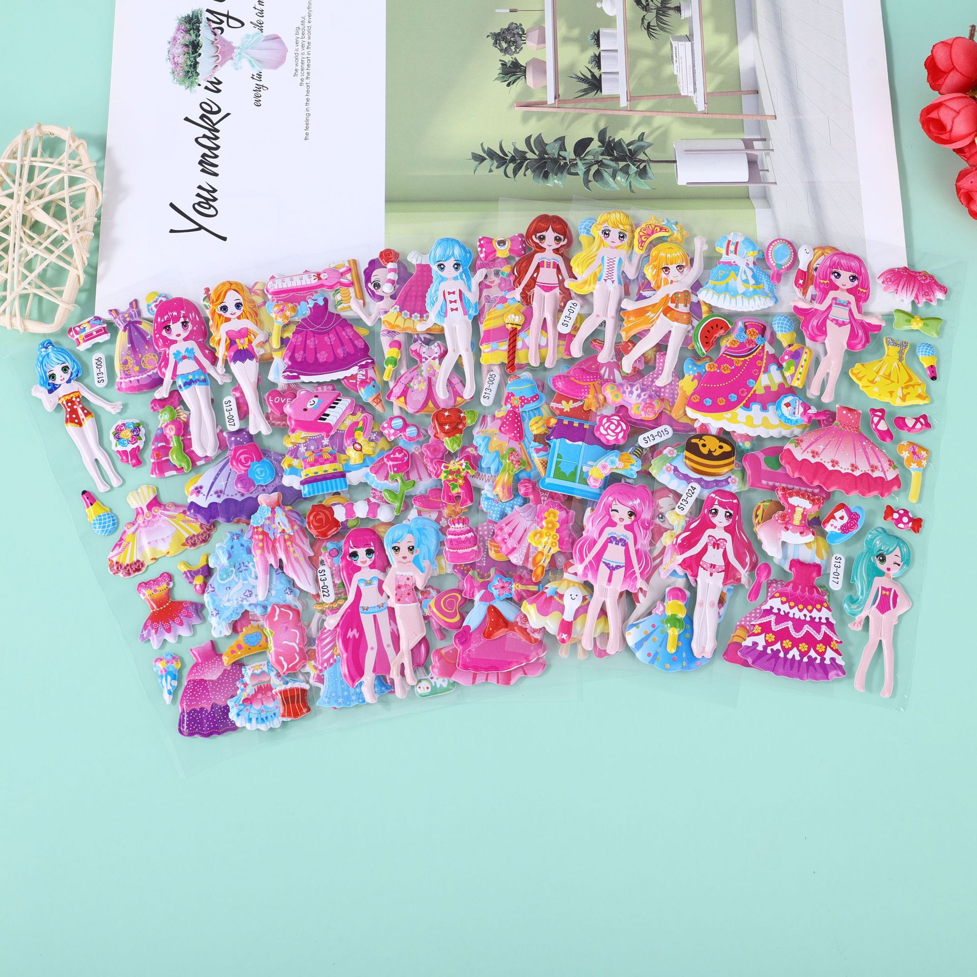 新款3d凹凸贴纸儿童立体贴贴画宝宝礼物可爱卡通粘贴男女孩奖励贴纸