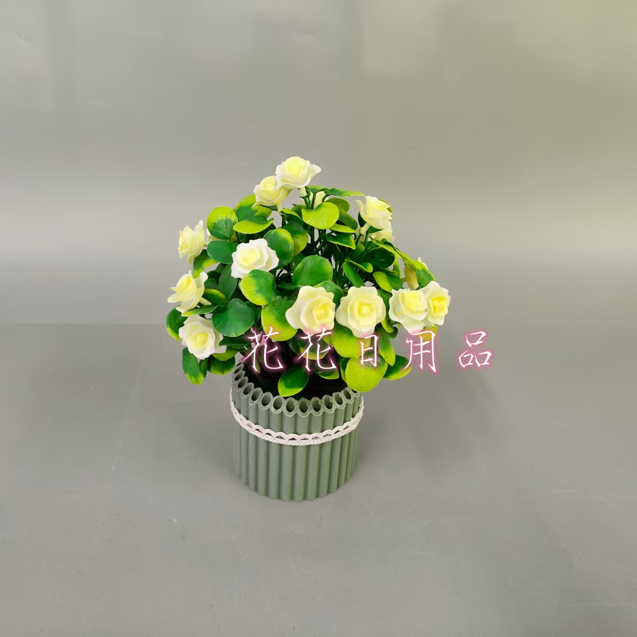 Artificial flower, fake flower bonsai, bamboo-joint pot, hibiscus flower, decorative item Item Picture