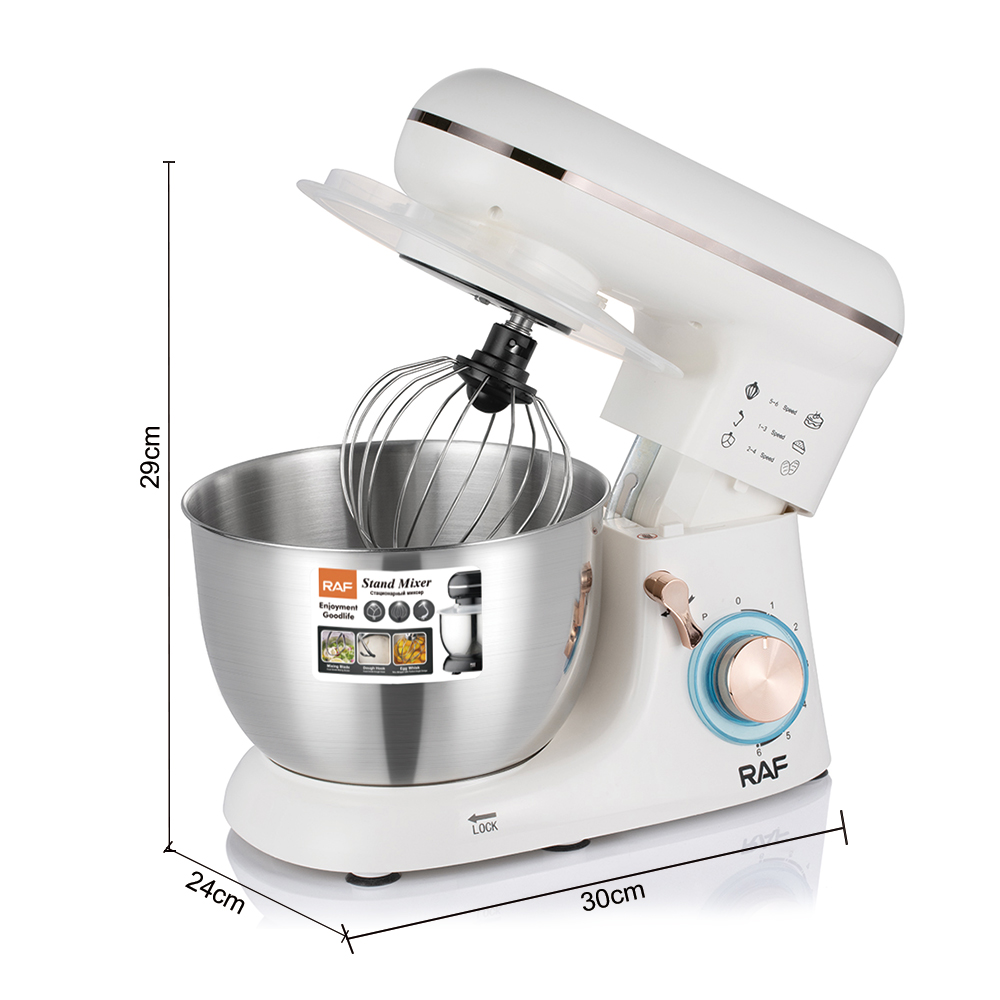 RAF European standard cross-border 4.5L fully automatic home chef and dough mixer 3-in-1, beating egg liquid, mincing meat, kneading dough, cream Item Picture