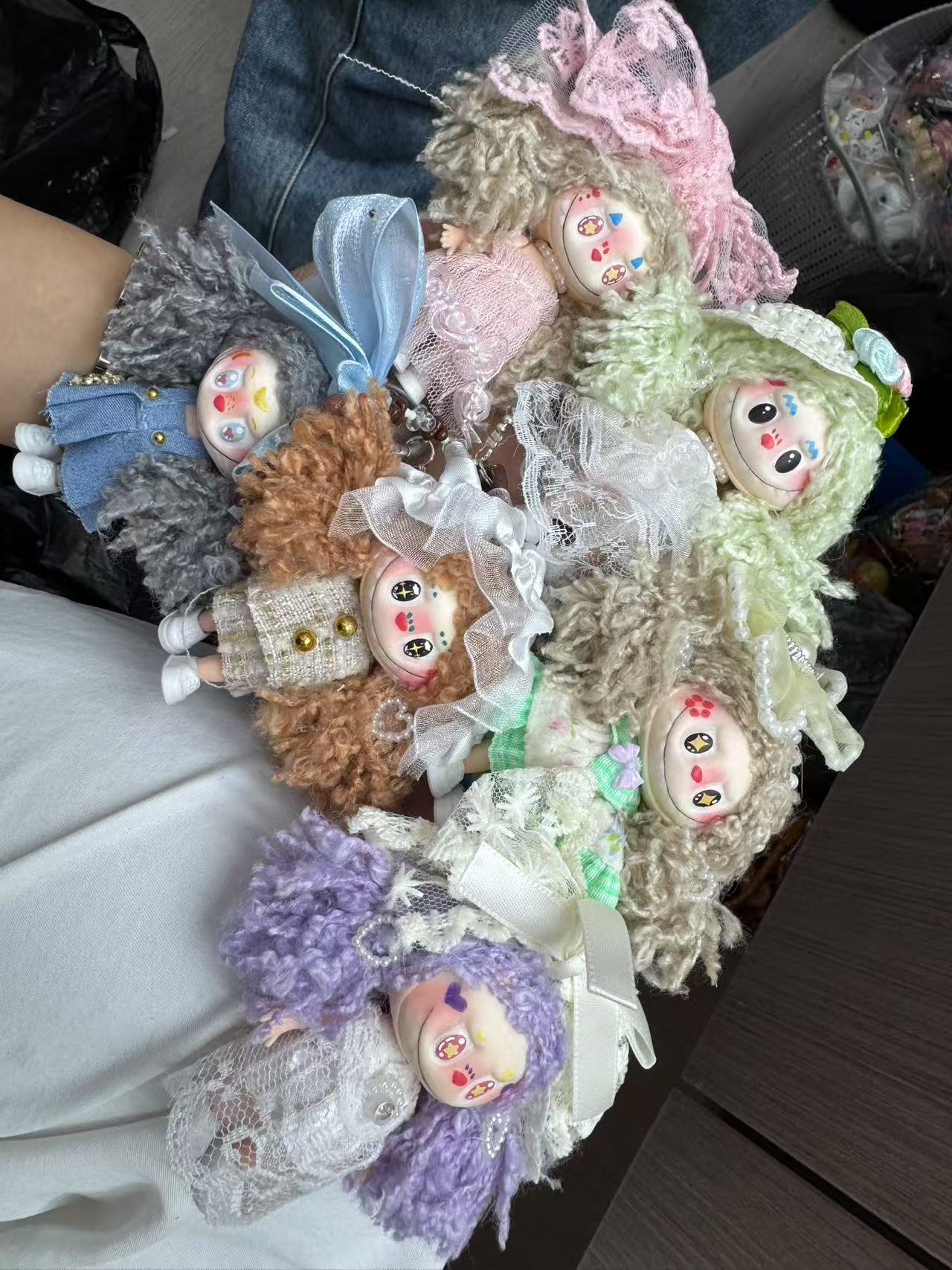 陶泥捏捏可爱小女孩挂件钥匙扣多妹