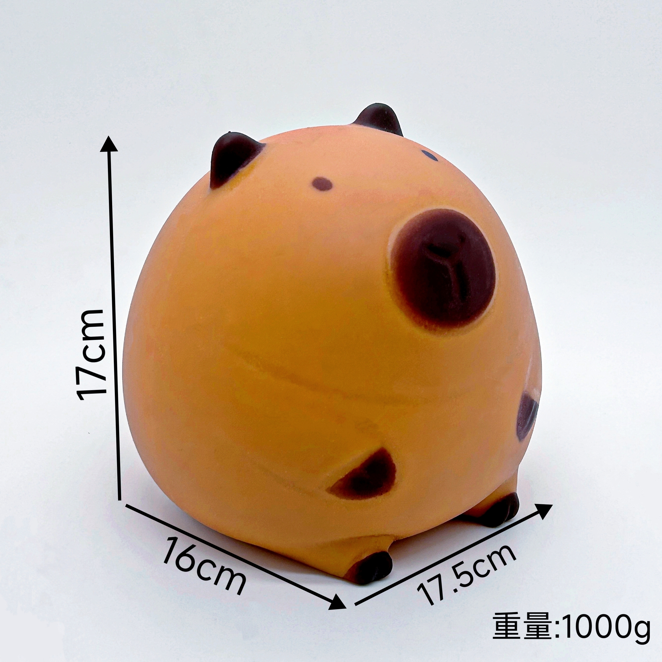 The popular internet-famous toy "Kabipala" is a stress-relieving toy. It's a huge fluid capybara toy for venting Specification image