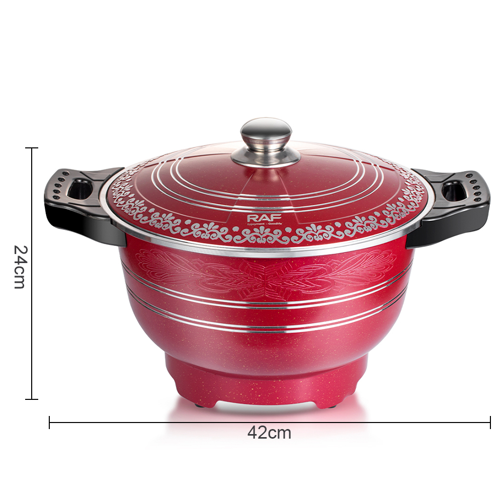 RAF European standard aluminum die-cast rice cooker, 10L multi-functional electric pot, household non-stick pot, plug-in electric cooking pot, soup pot Specification image