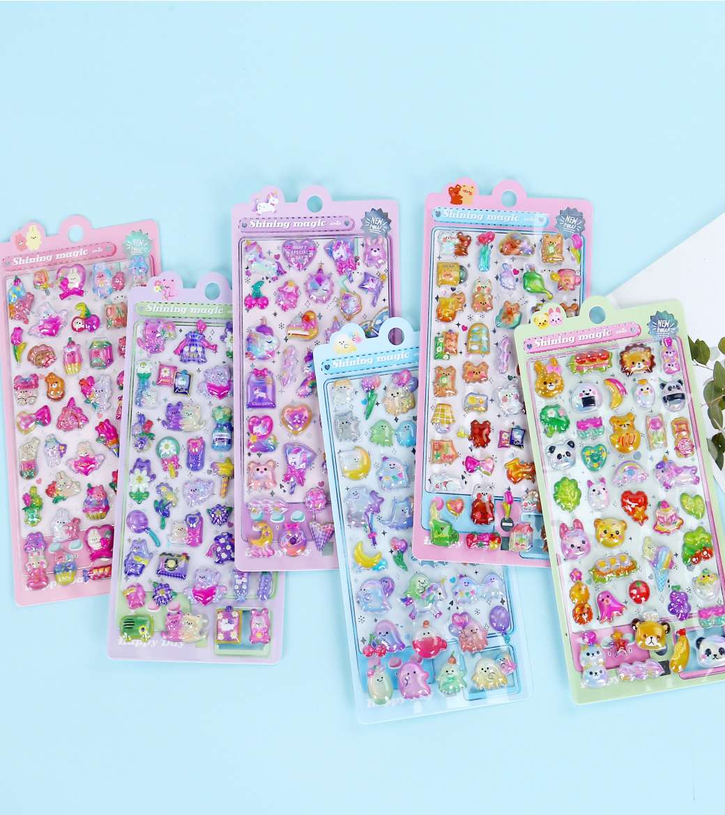 三丽鸥儿童卡通创意贴画礼品3d镭射浮雕贴工艺品创意贴纸