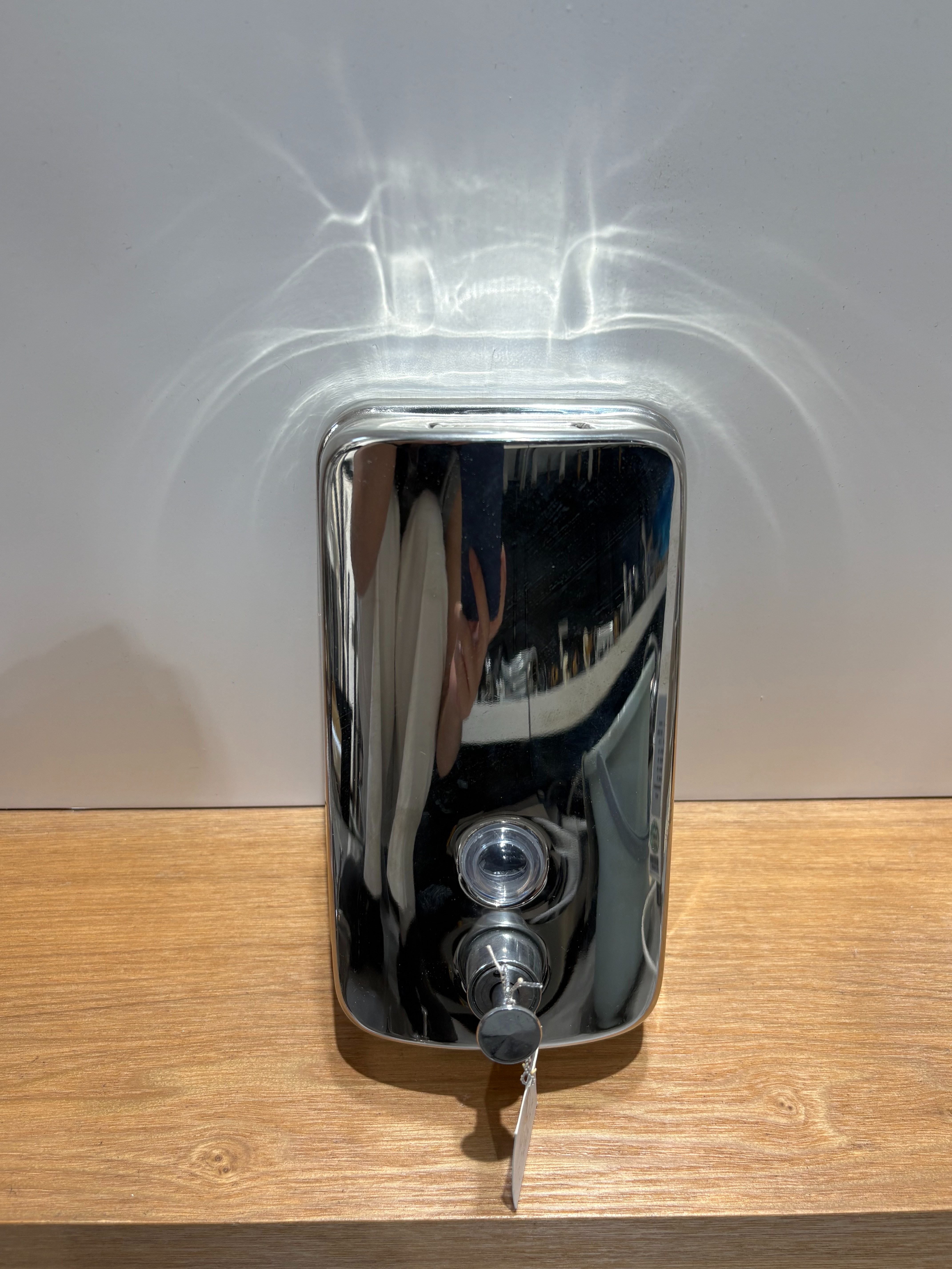 304 stainless steel soap dispenser, wall-mounted hotel bathroom hand sanitizer box, large-capacity manual press type details Picture