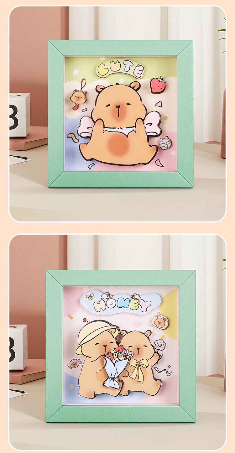 纸想造物卡皮巴拉3D立体拼图摆件创意儿童手工diy多层粘贴画批发详情9