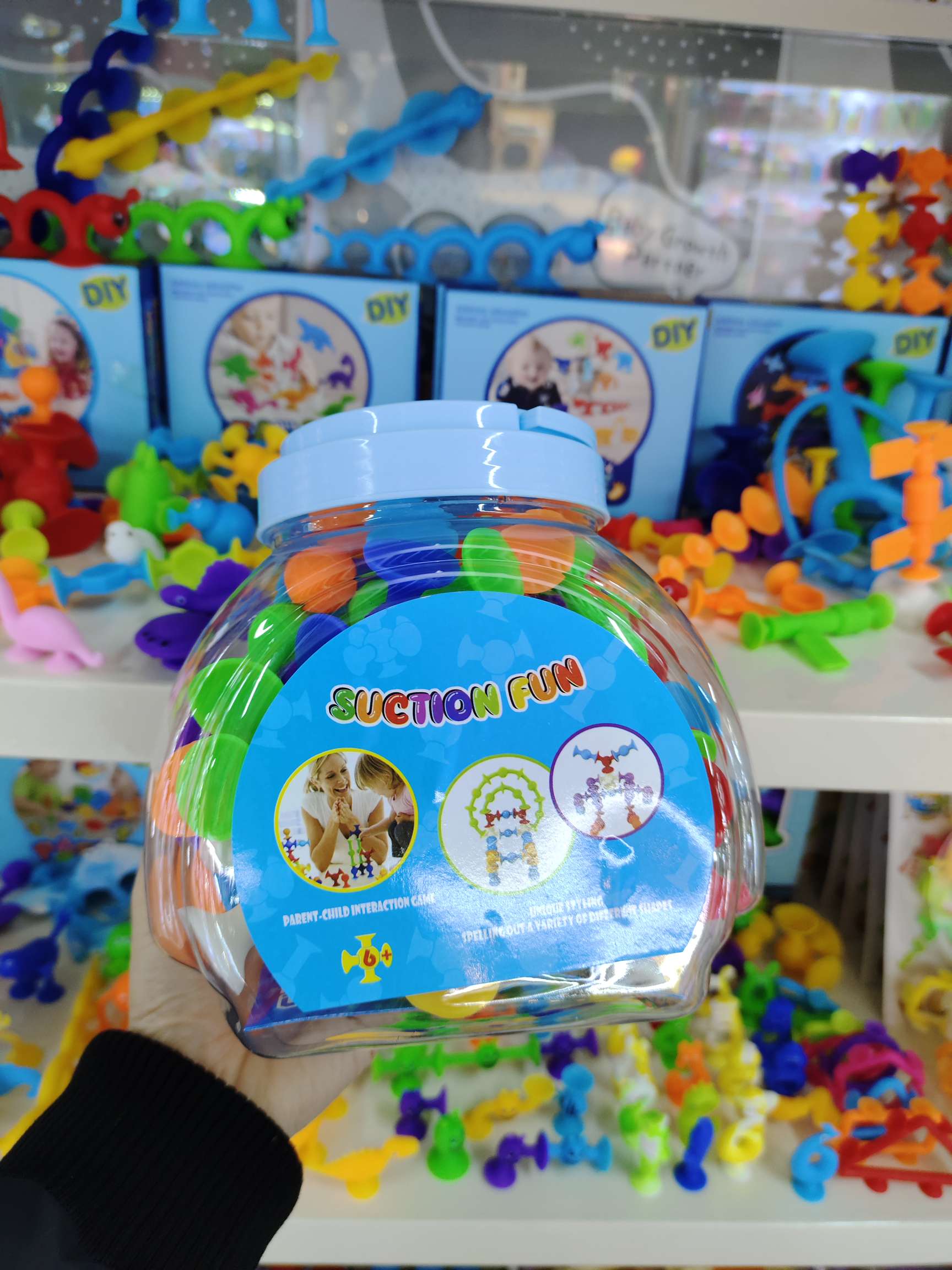 New children's fun soft rubber suction and pasting Fun intelligence development brain toy, freely combinable and spliced basketball style, 48 building blocks, environmentally friendly material, safe and non-toxic detail image 6