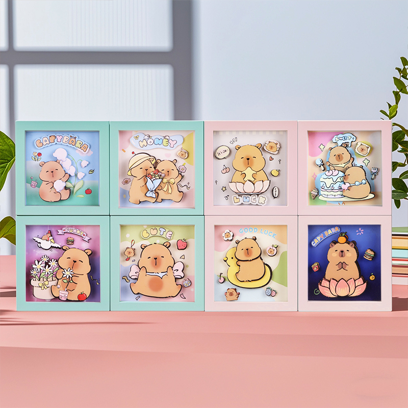 纸想造物卡皮巴拉3D立体拼图摆件创意儿童手工diy多层粘贴画批发