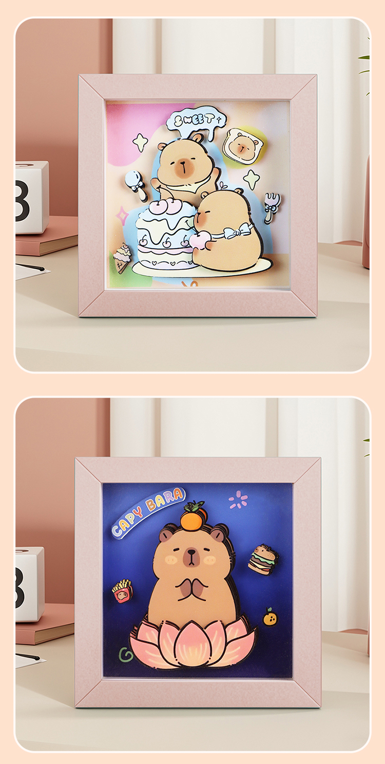 纸想造物卡皮巴拉3D立体拼图摆件创意儿童手工diy多层粘贴画批发详情8