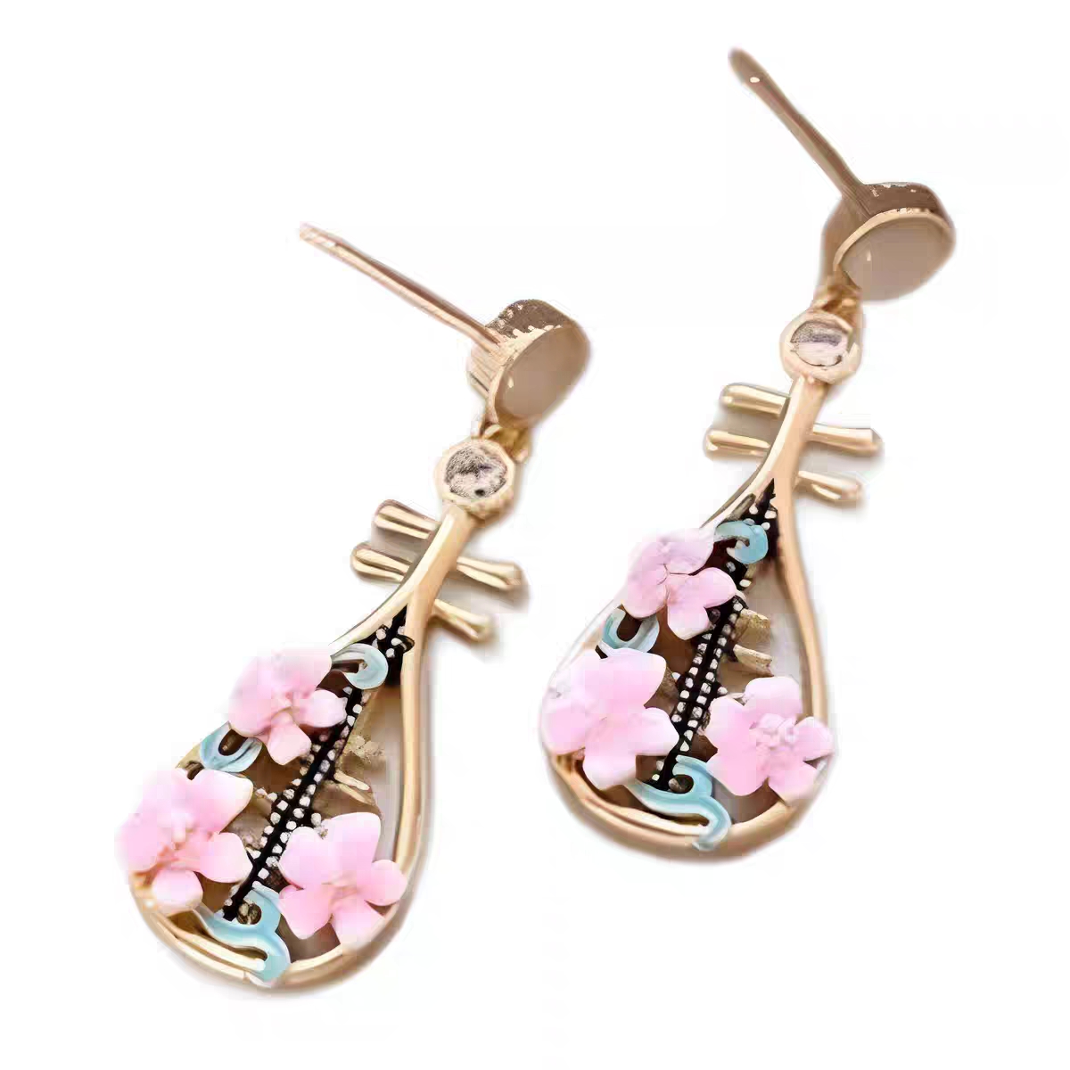 Estilo nacional rosa pipa luz pendientes de lujo Specification image