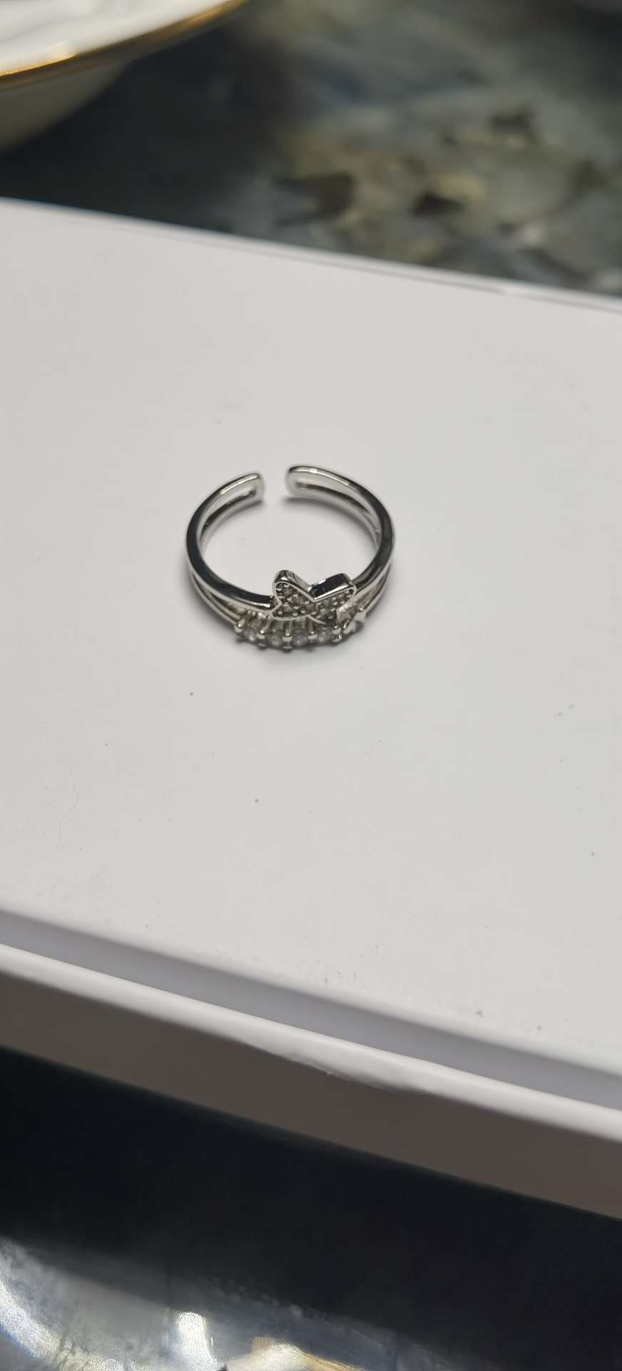 蝴蝶戒指女个性微镶锆石戒指 时尚潮流戒指饰品手饰 精致设计
