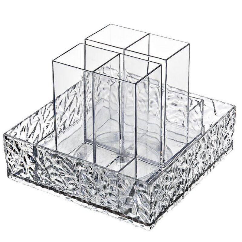 璀璨系列透明塑料收纳盒储物盒2025新款简约时尚白底实物图