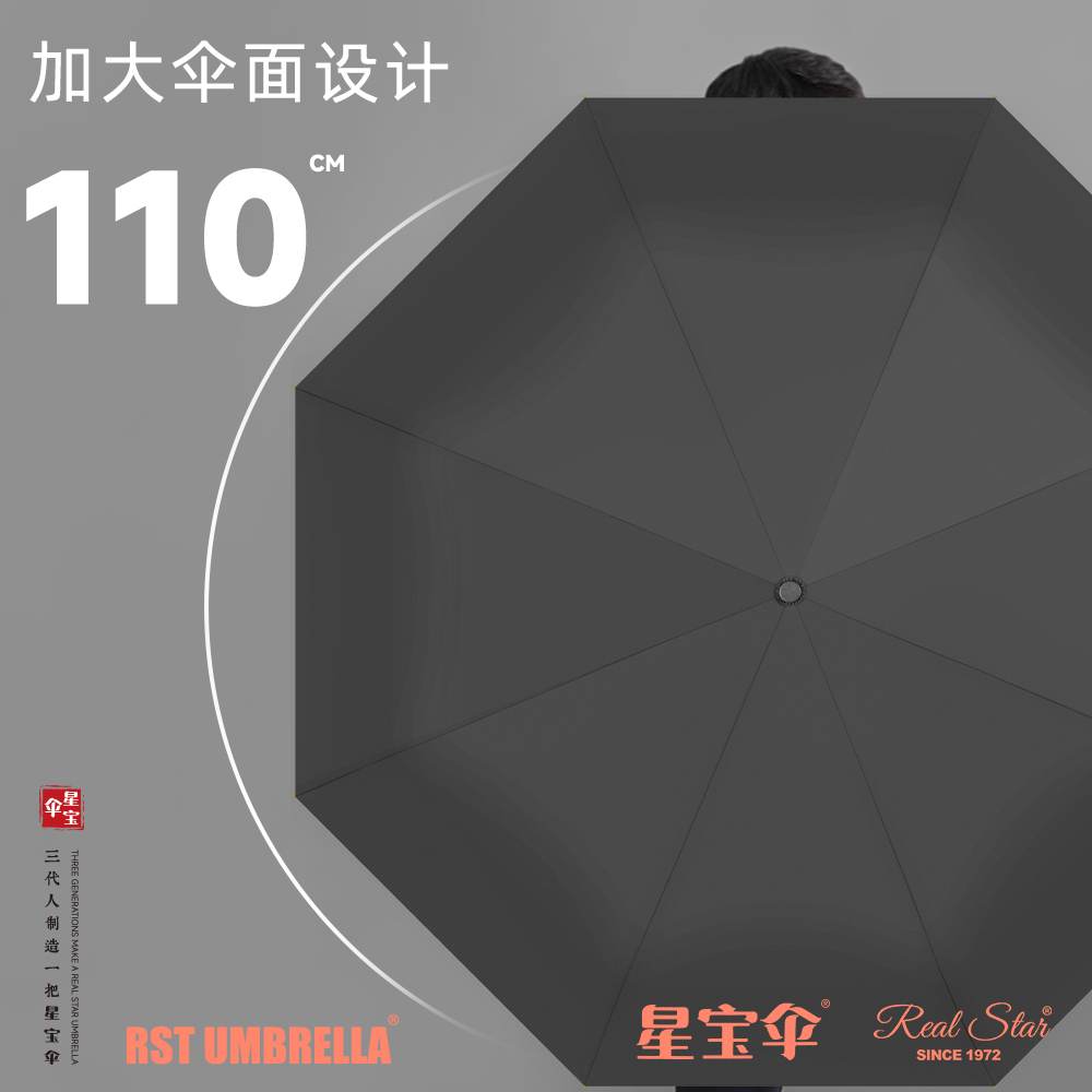 Xingbao Umbrella Z310 high-end wooden handle umbrella, high-end business men's umbrella, solid wood thickened handle impacting fabric umbrella, fully automatic three-fold men's umbrella Application Scenario