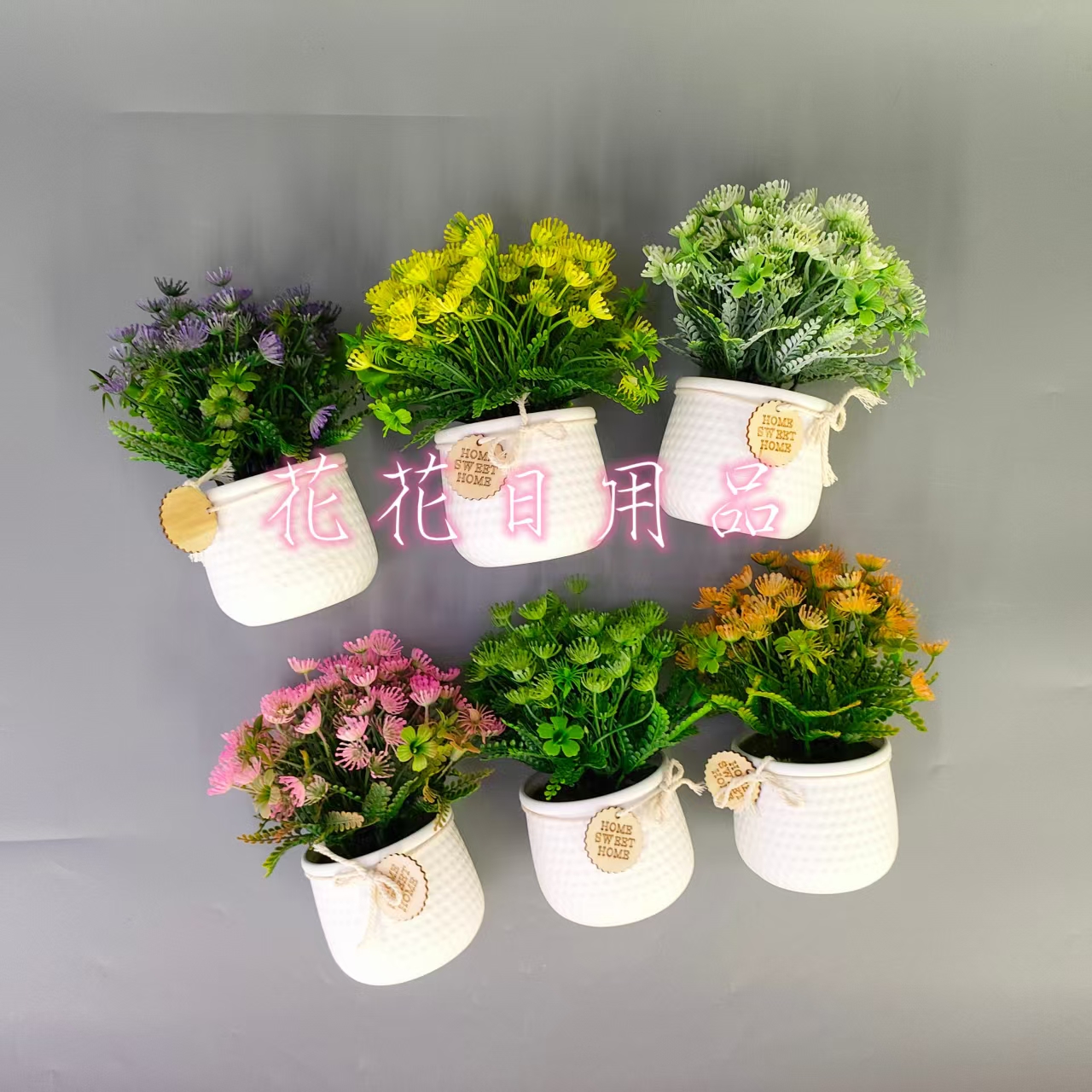 Artificial flowers, fake flower bonsai, plastic POTS, small plastic camellias, flower ornaments and decorations full figure