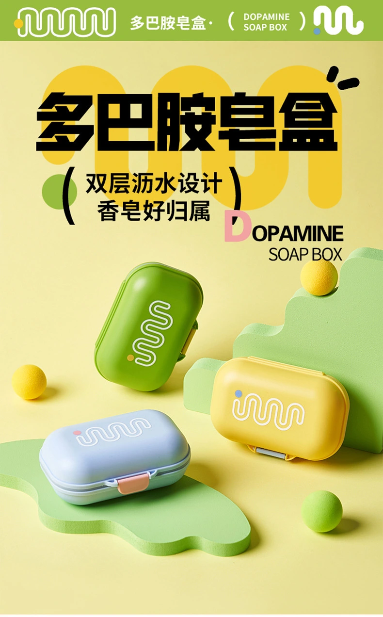 M80-8819 Creative flip-top soap box with a lid, portable and draining soap box for student dormitories detail image 2