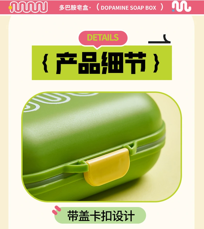 M80-8819 Creative flip-top soap box with a lid, portable and draining soap box for student dormitories detail image 13