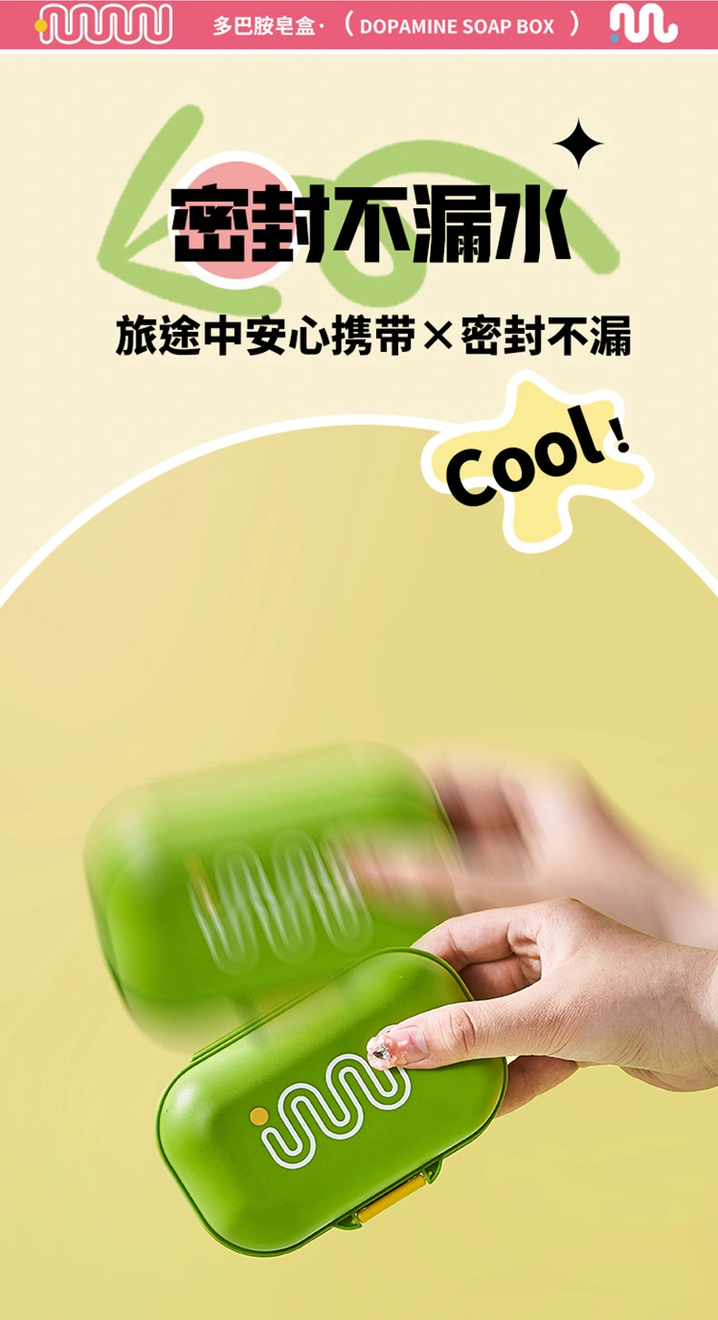 M80-8819 Creative flip-top soap box with a lid, portable and draining soap box for student dormitories detail image 6