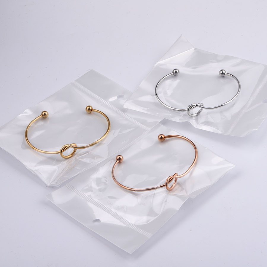 2mm thick stainless steel heart-shaped knot bracelet, heart-shaped open bracelet, bracelet knot bangle jewelry bracelet details Picture