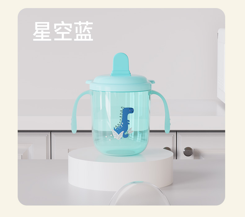 J187-R1806儿童学饮杯宝宝专用水杯鸭嘴杯牛奶杯带手柄直饮奶瓶详情图6